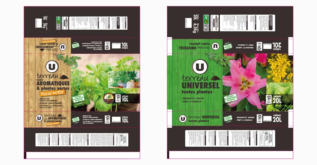 Exécution de packaging - sacs de conditionnement de produits de jardinerie